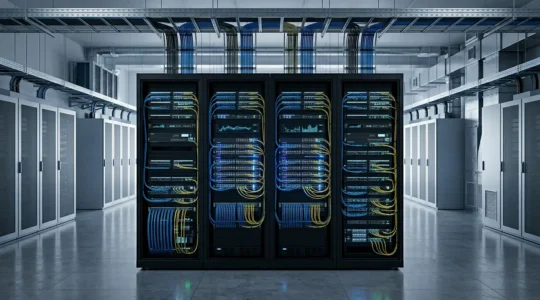 Architecture de switch cœur de réseau en configuration redondante avec interconnexions multiples dans un data center moderne