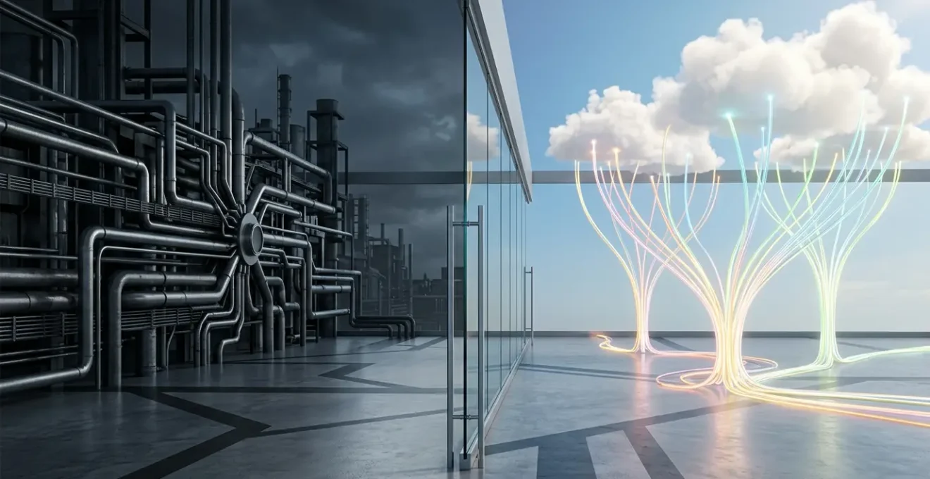 Architecture réseau moderne montrant la transition du MPLS centralisé vers le SD-WAN distribué avec accès direct au cloud