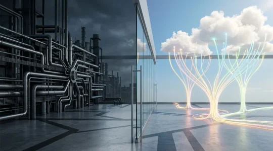 Architecture réseau moderne montrant la transition du MPLS centralisé vers le SD-WAN distribué avec accès direct au cloud