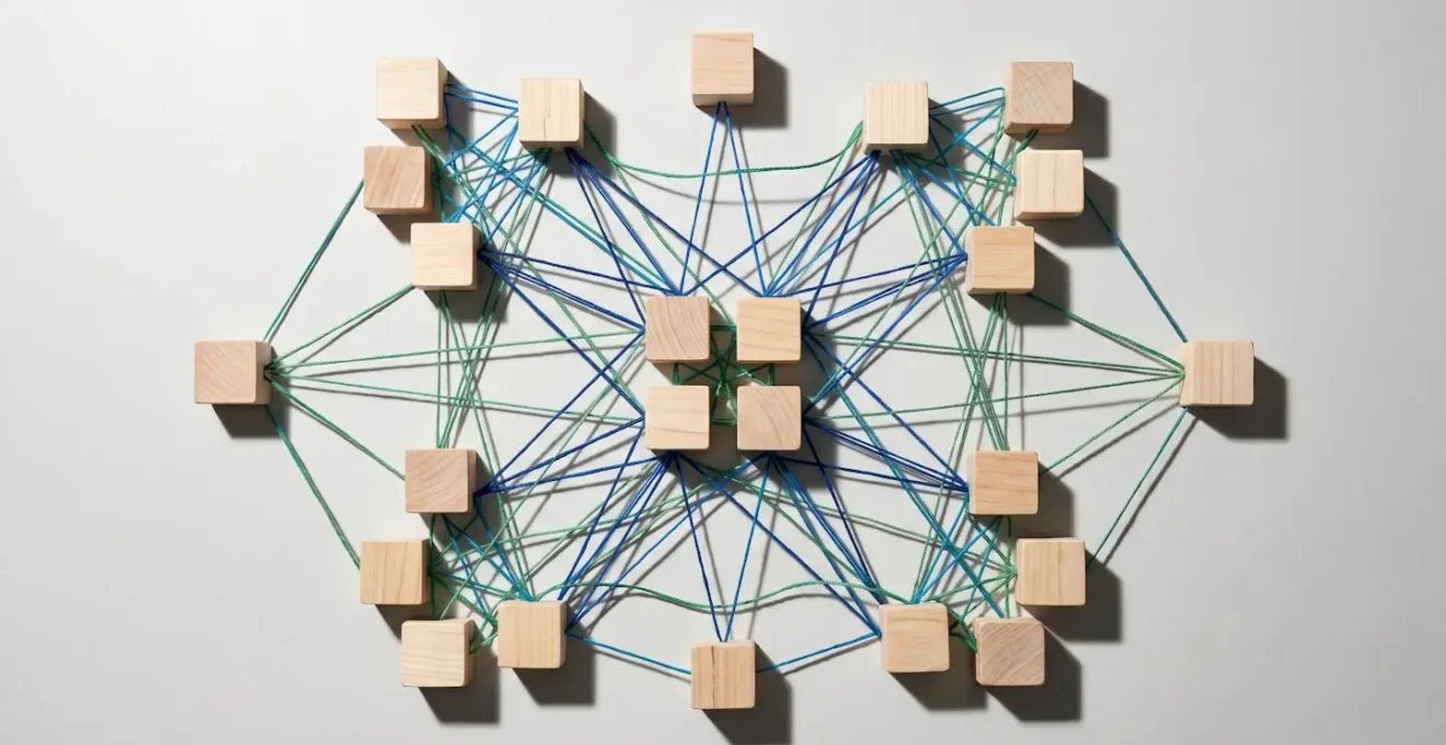 Visualisation abstraite et épurée des flux de travail numériques interconnectés dans un environnement digital workplace