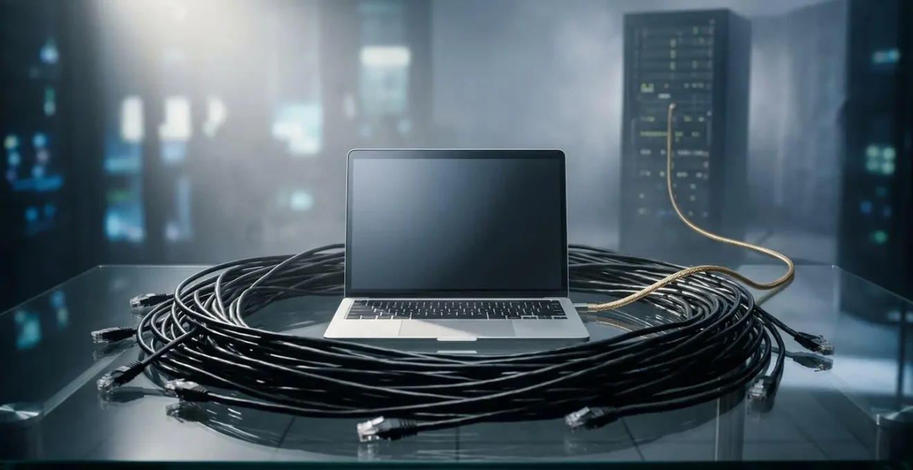 Représentation symbolique de l'isolation d'un ordinateur compromis avec connexion maintenue