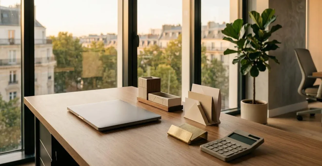 Vue d'un bureau moderne avec des éléments évoquant la transition numérique et la gestion optimisée des factures