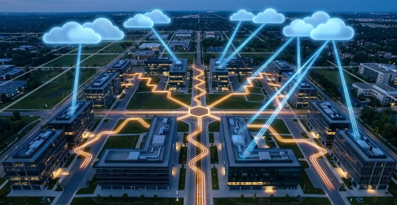 Schéma comparatif montrant le trajet du trafic réseau entre MPLS centralisé et SD-WAN avec accès direct au cloud
