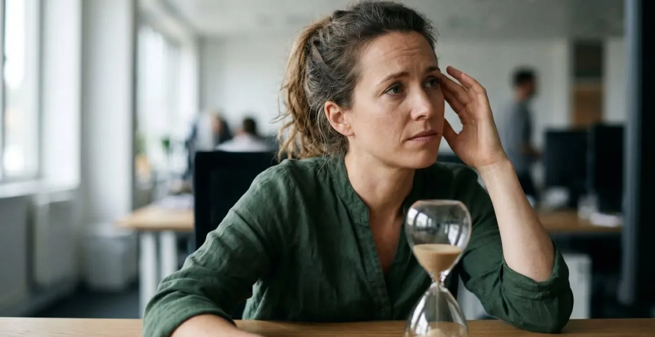 Employé de bureau montrant des signes de frustration devant un ordinateur avec effet de mouvement flou suggérant la lenteur